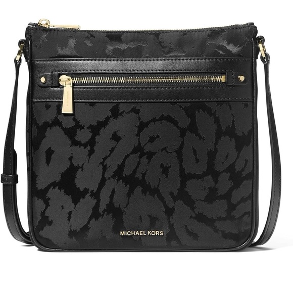Michael Kors Handbags - Michael Kors Jet Set Charm Large North/South Crossbody - Black Leopard *NEW*